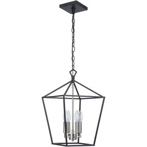 Flynt II 4 Light 12 inch Flat Black/Brushed Polished Nickel Foyer Light Ceiling Light