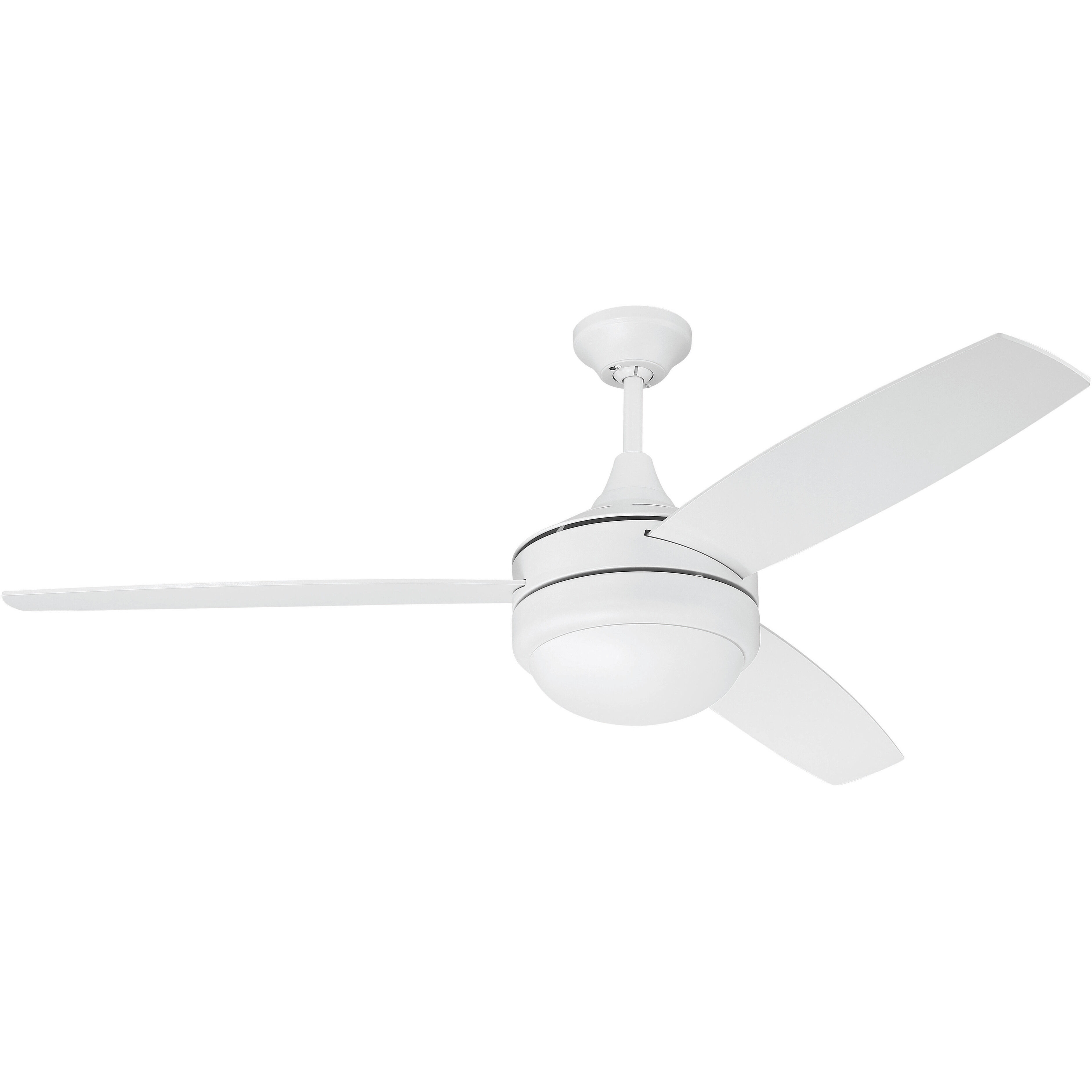Phaze II 52 inch White Ceiling Fan (Blades Included), Contractor Fan