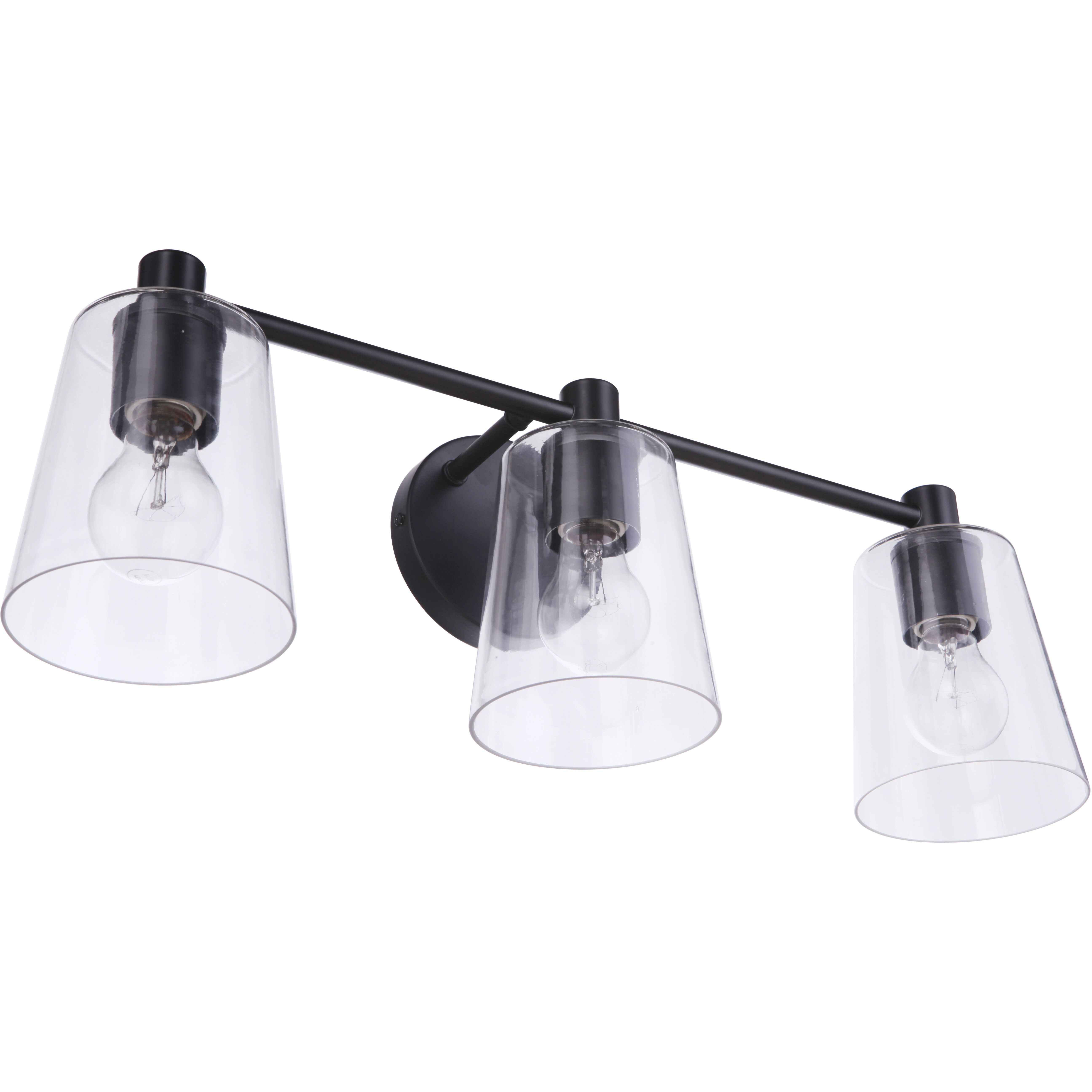 Emilio 3 Light 23 inch Flat Black Vanity Light Wall Light