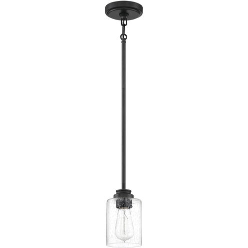 Neighborhood Bolden 1 Light 5 inch Flat Black Mini Pendant Ceiling Light in Clear Seeded, Neighborhood Collection