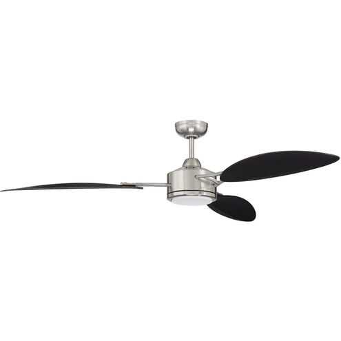 Journey 64 inch Brushed Polished Nickel with Black Walnut/Black Walnut Blades Ceiling Fan