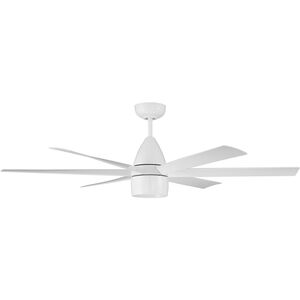 Quirk 54 inch White with White/White Blades Ceiling Fan