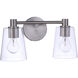Emilio 2 Light 15 inch Brushed Polished Nickel Vanity Light Wall Light