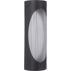 Ellipse LED 14 inch Brushed Aluminum Outdoor Wall Mount in Textured Black and Brushed Aluminum, Medium