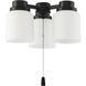 Universal LED Flat Black Fan Light Kit in White Glass