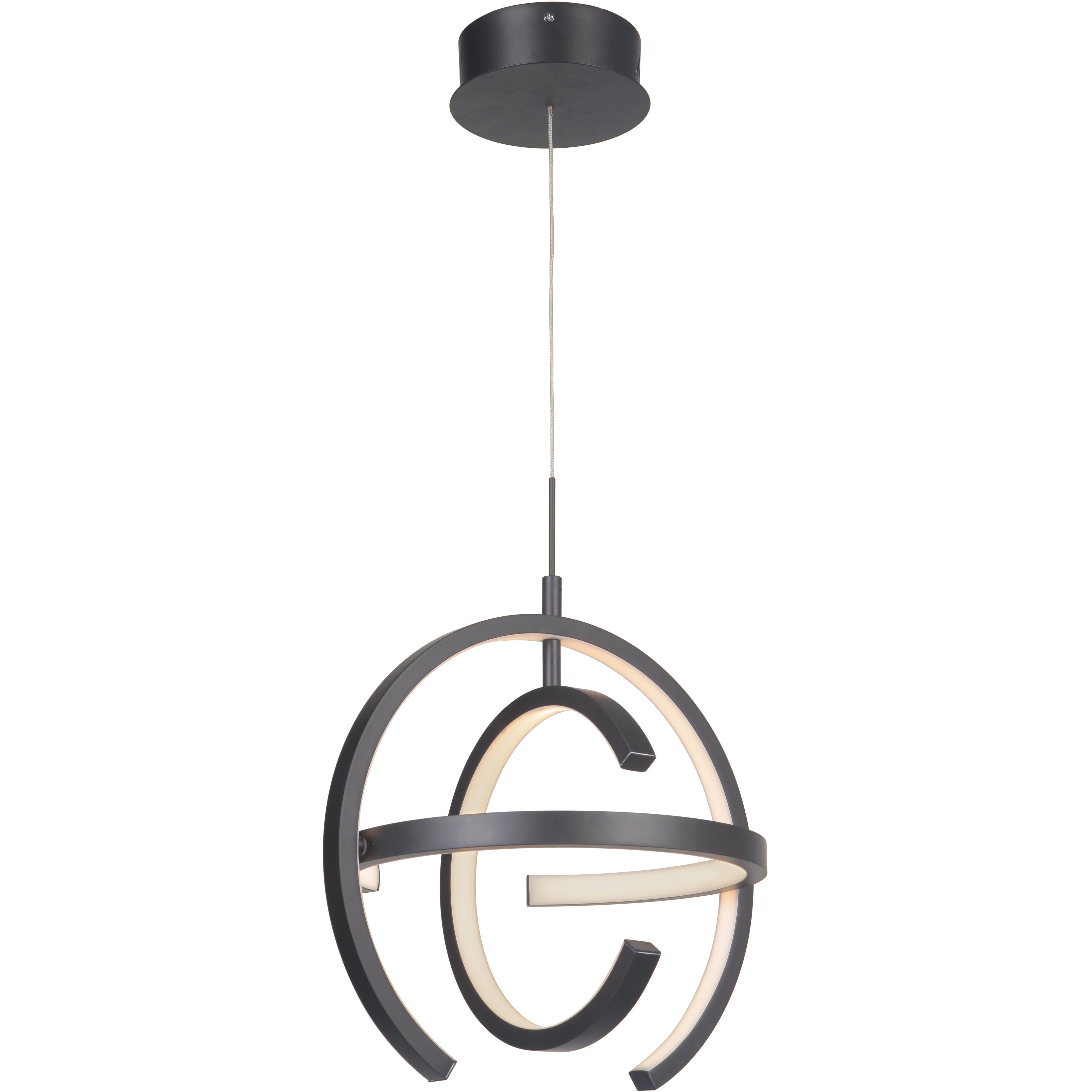 Dolby LED 14 inch Matte Black Pendant Ceiling Light