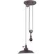 Jeremiah 1 Light 11.75 inch Aged Bronze Brushed Pulley Pendant Ceiling Light