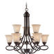 Cordova 9 Light 29 inch Old Bronze Chandelier Ceiling Light in Painted Alabaster