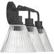 Pleated 3 Light 25 inch Flat Black Vanity Light Wall Light