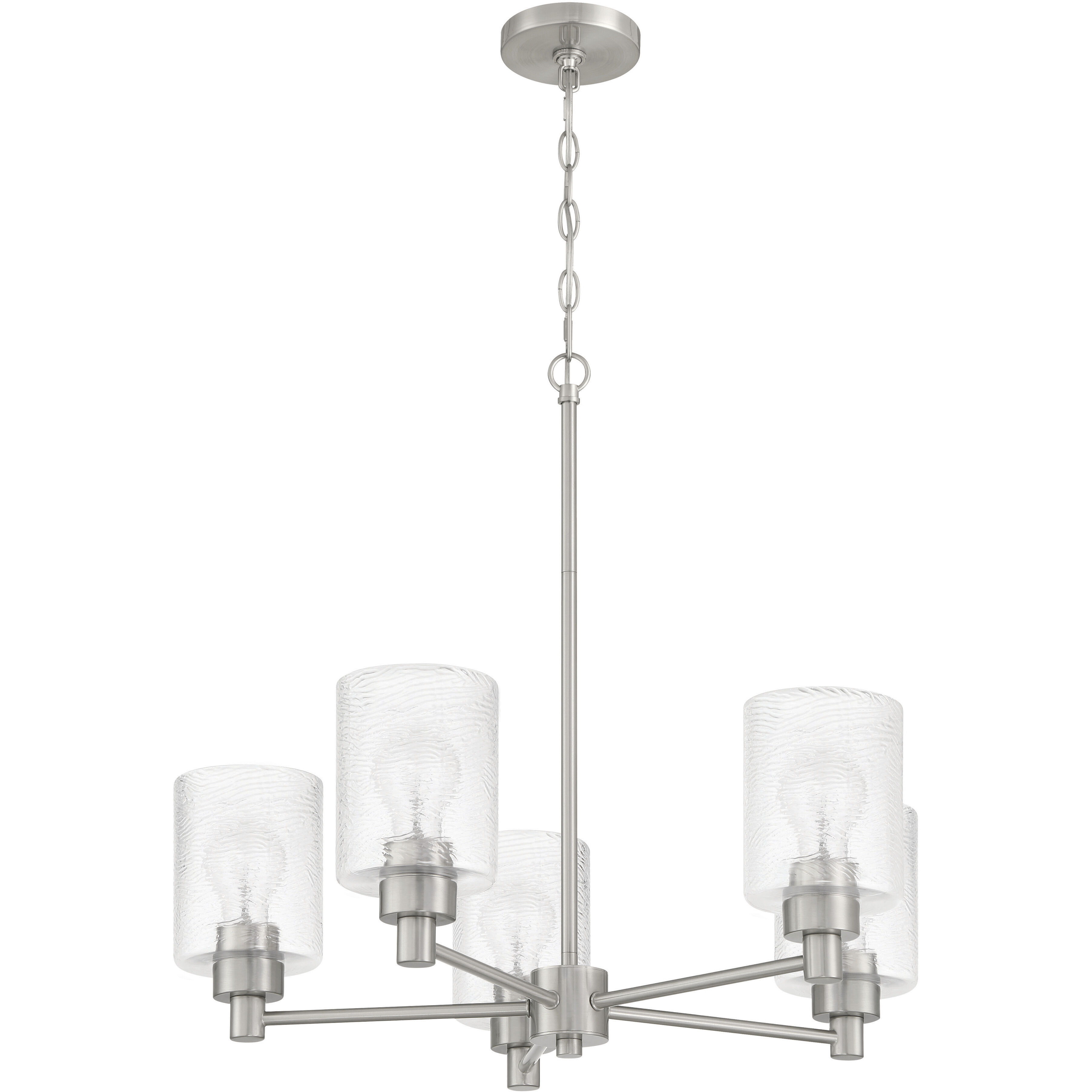 Lyndsey 5 Light 24 inch Brushed Polished Nickel Chandelier Ceiling Light