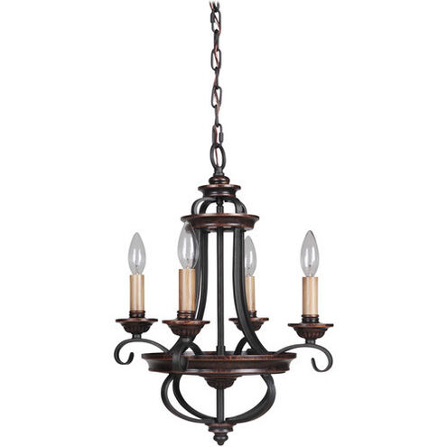 Stafford 4 Light 15 inch Aged Bronze/Textured Black Chandelier Ceiling Light