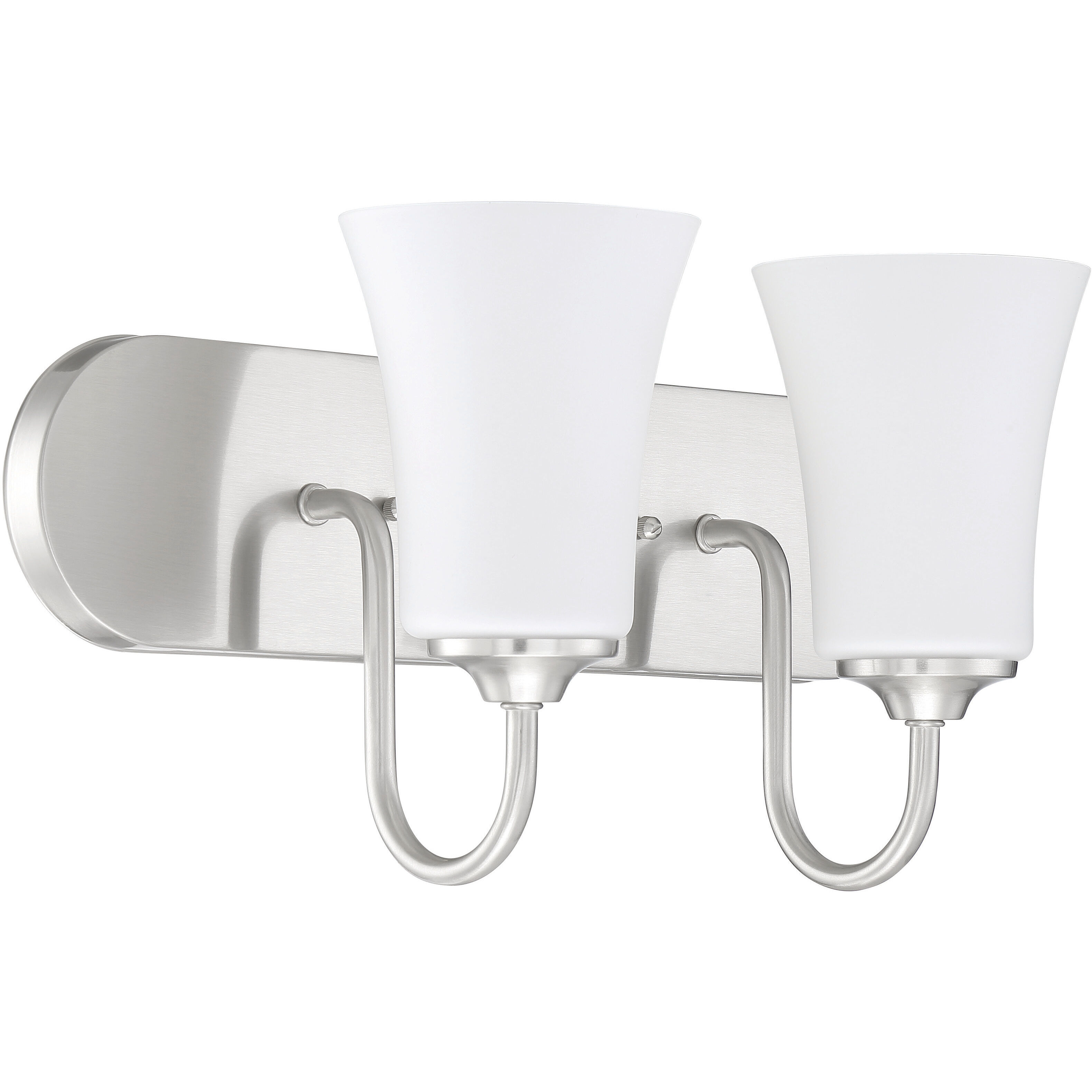 Neighborhood Gwyneth 2 Light 18 inch Brushed Polished Nickel Vanity Light Wall Light in White Frost Glass, Neighborhood Collection