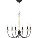 Meadow Place 6 Light 24 inch Cottage White/Espresso Chandelier Ceiling Light