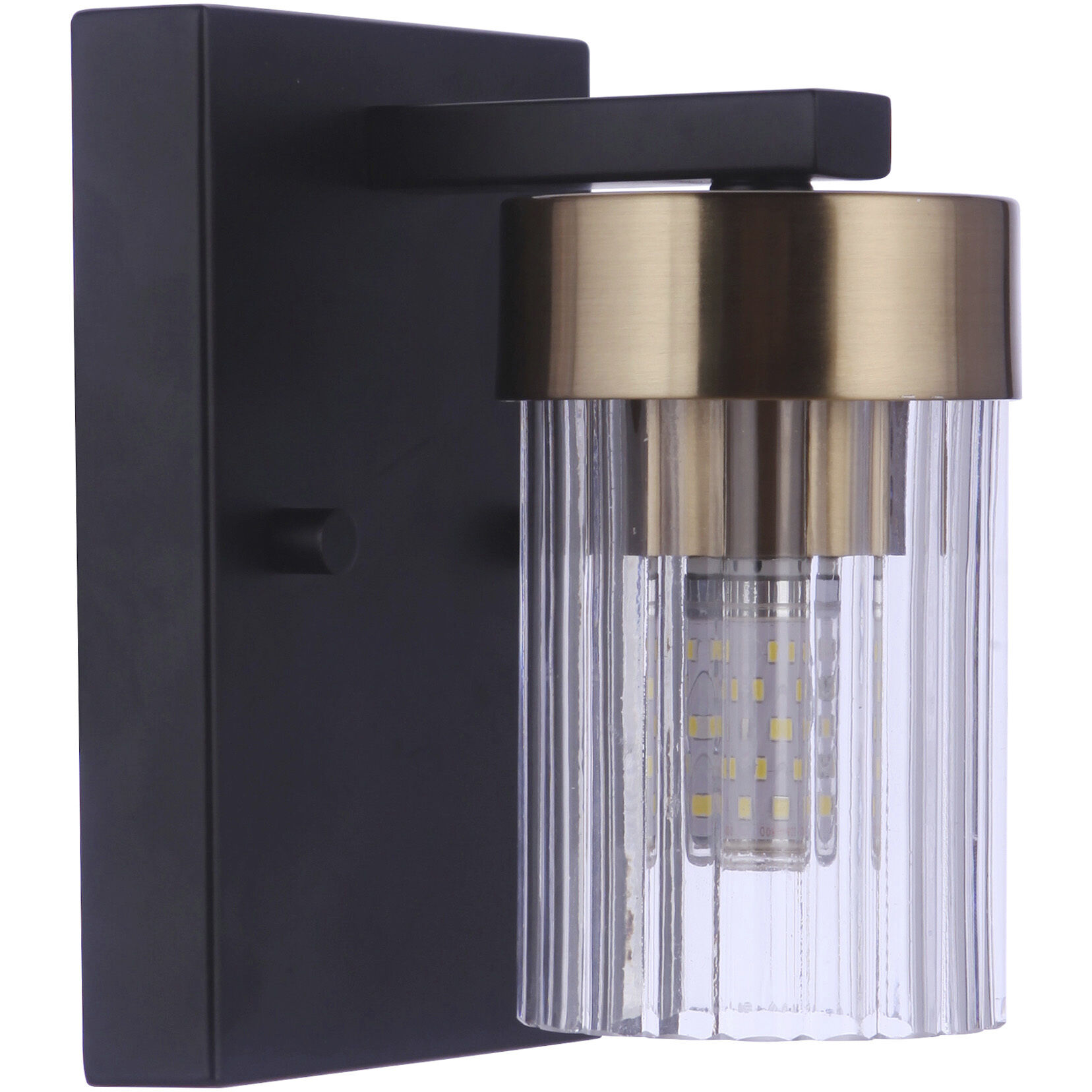 Bond Street 1 Light 4.5 inch Flat Black/Satin Brass Wall Sconce Wall Light