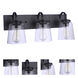 Elsa 3 Light 22.5 inch Flat Black Vanity Light Wall Light