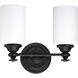 Neighborhood Dardyn 2 Light 13.38 inch Espresso Vanity Light Wall Light in White Frosted Glass