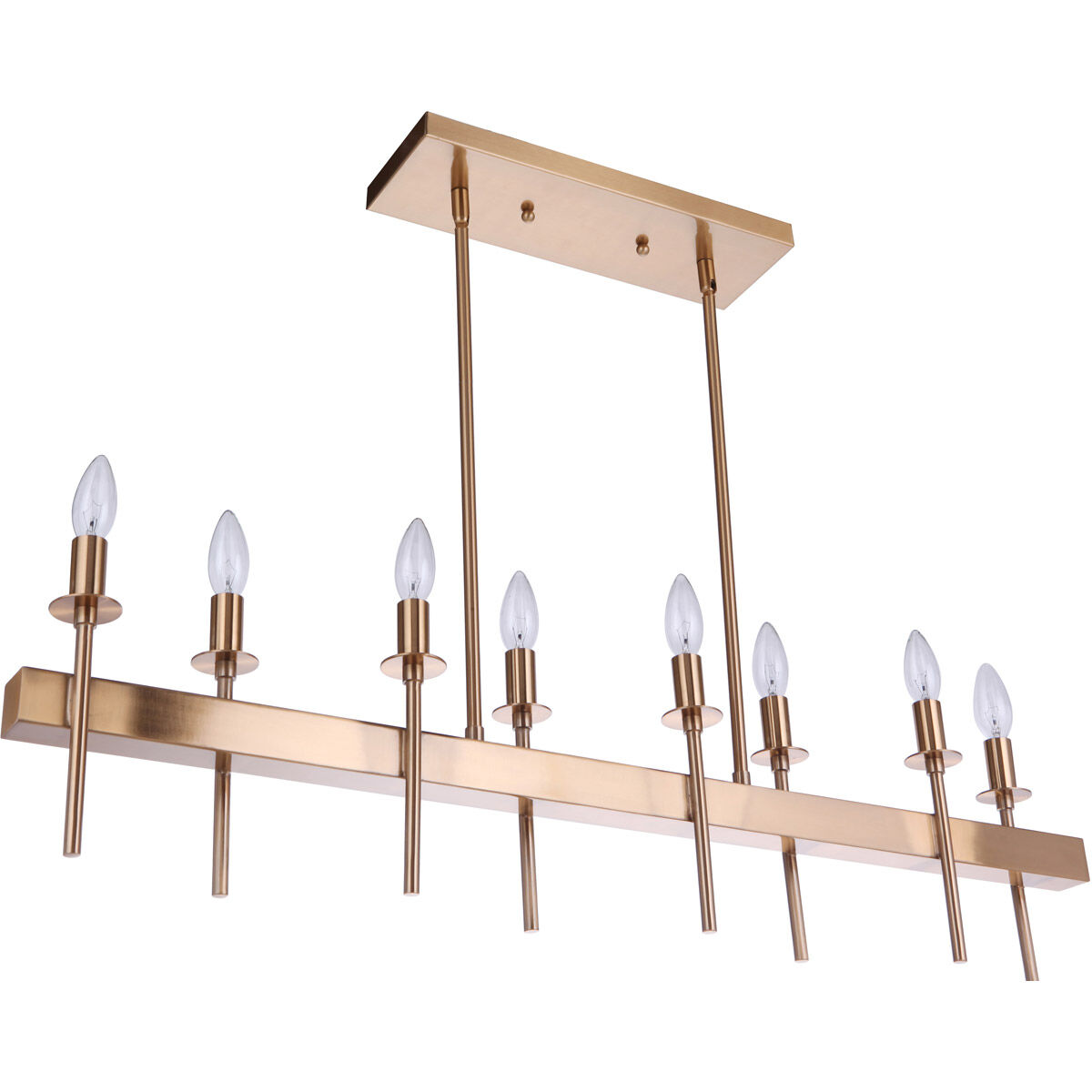 Larrson 8 Light 38 inch Satin Brass Island Ceiling Light