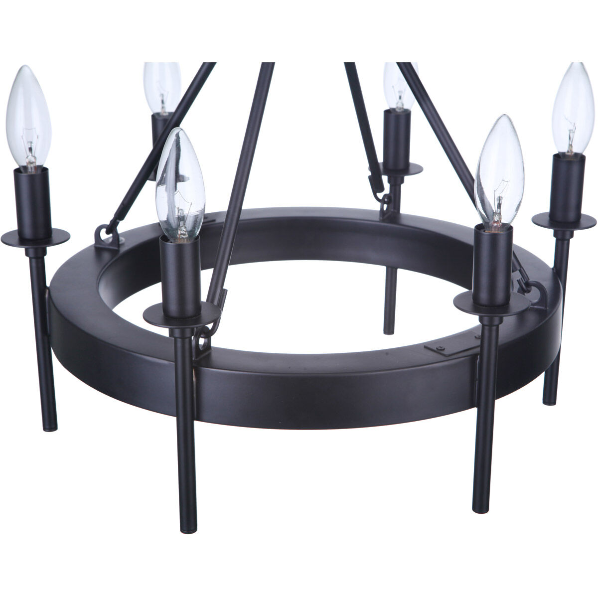 Larrson 6 Light 18 inch Flat Black Semi Flush Ceiling Light