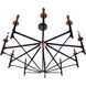 The Reserve 10 Light 43 inch Flat Black/Satin Brass Chandelier Ceiling Light