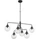 Reflection 6 Light 36 inch Flat Black Chandelier Ceiling Light