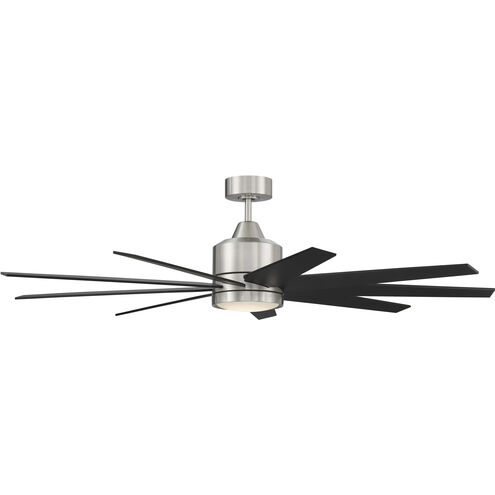 Champion 60 inch Brushed Polished Nickel with Brushed Nickel/Flat Black Blades Ceiling Fan