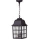 Grid Cage 3 Light 8.5 inch Textured Black Outdoor Pendant, Large