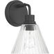 Pleated 1 Light 7.13 inch Flat Black Wall Sconce Wall Light