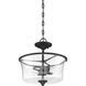 Neighborhood Gwyneth 2 Light 13 inch Flat Black Convertible Semi Flush Ceiling Light in Clear Seeded, Neighborhood Collection