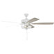 Super Pro 101 60 inch White with White/Washed Oak Blades Contractor Ceiling Fan