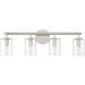 Hailie 4 Light 28 inch Satin Nickel Vanity Light Wall Light