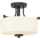 Clarendon 3 Light 13 inch Aged Bronze Brushed Convertible Semi Flush Ceiling Light, Convertible to Pendant