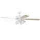 Super Pro 114 60 inch White with White/Washed Oak Blades Contractor Ceiling Fan