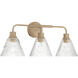 Pleated 3 Light 25 inch Premium Bronze Vanity Light Wall Light