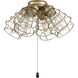 Universal LED Satin Brass Fan Light Kit, Cage Shade