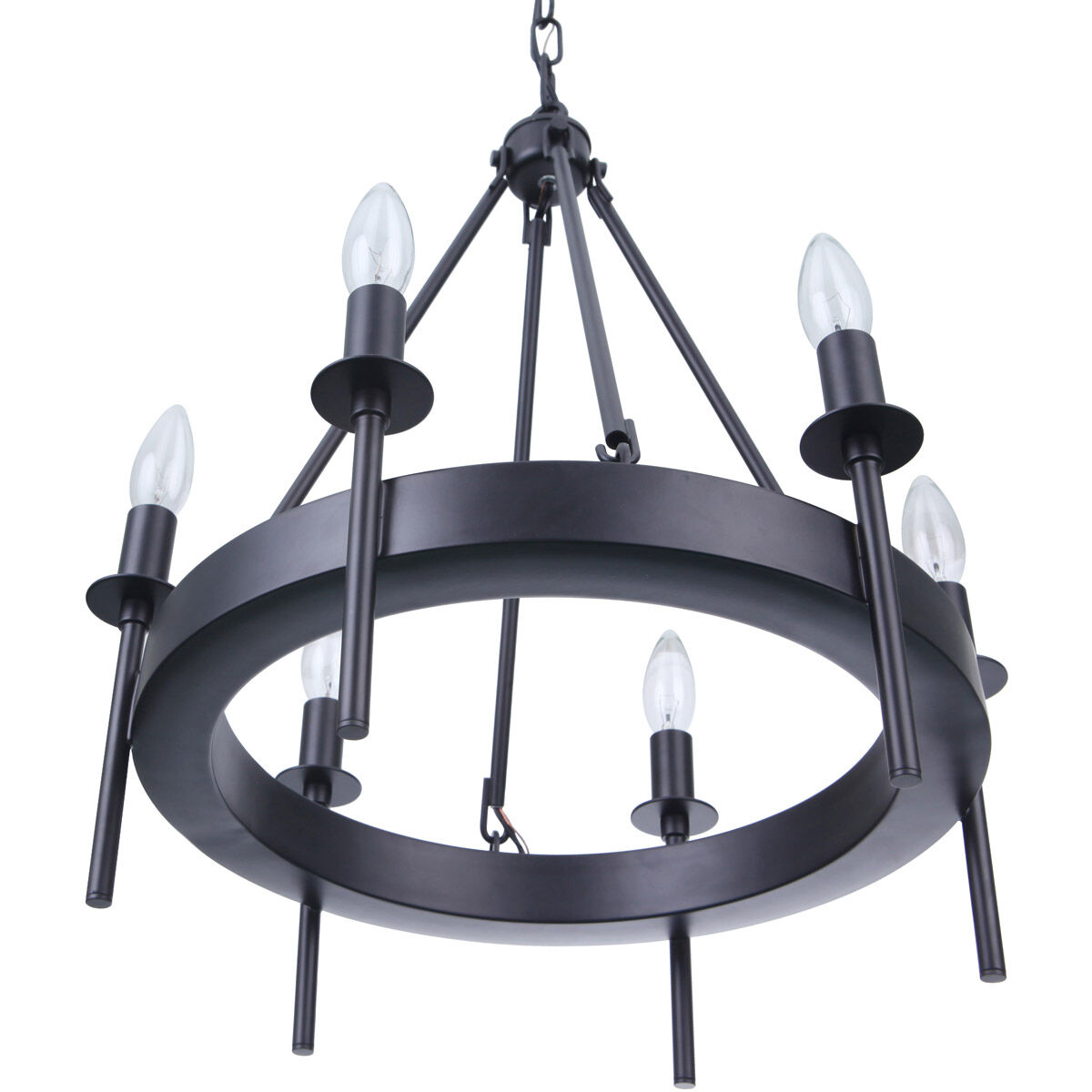 Larrson 6 Light 17.75 inch Flat Black Chandelier Ceiling Light