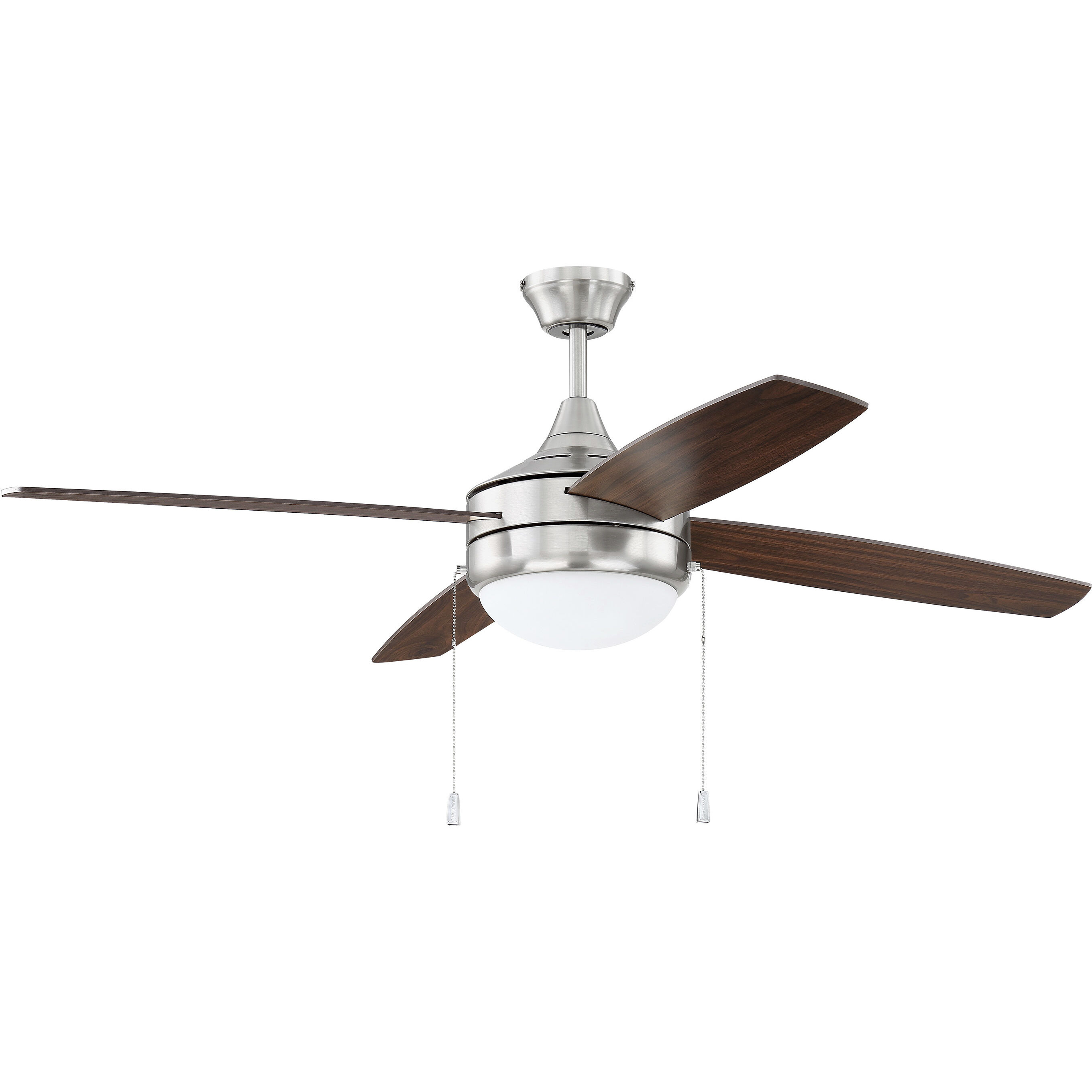 Phaze 4 52 inch Brushed Polished Nickel with Walnut/Dark Oak Blades Fan