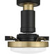 Manning 52 inch Flat Black / Satin Brass with Flat Black/Flat Black Blades Ceiling Fan in Flat Black and Satin Brass