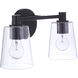 Emilio 2 Light 15 inch Flat Black Vanity Light Wall Light
