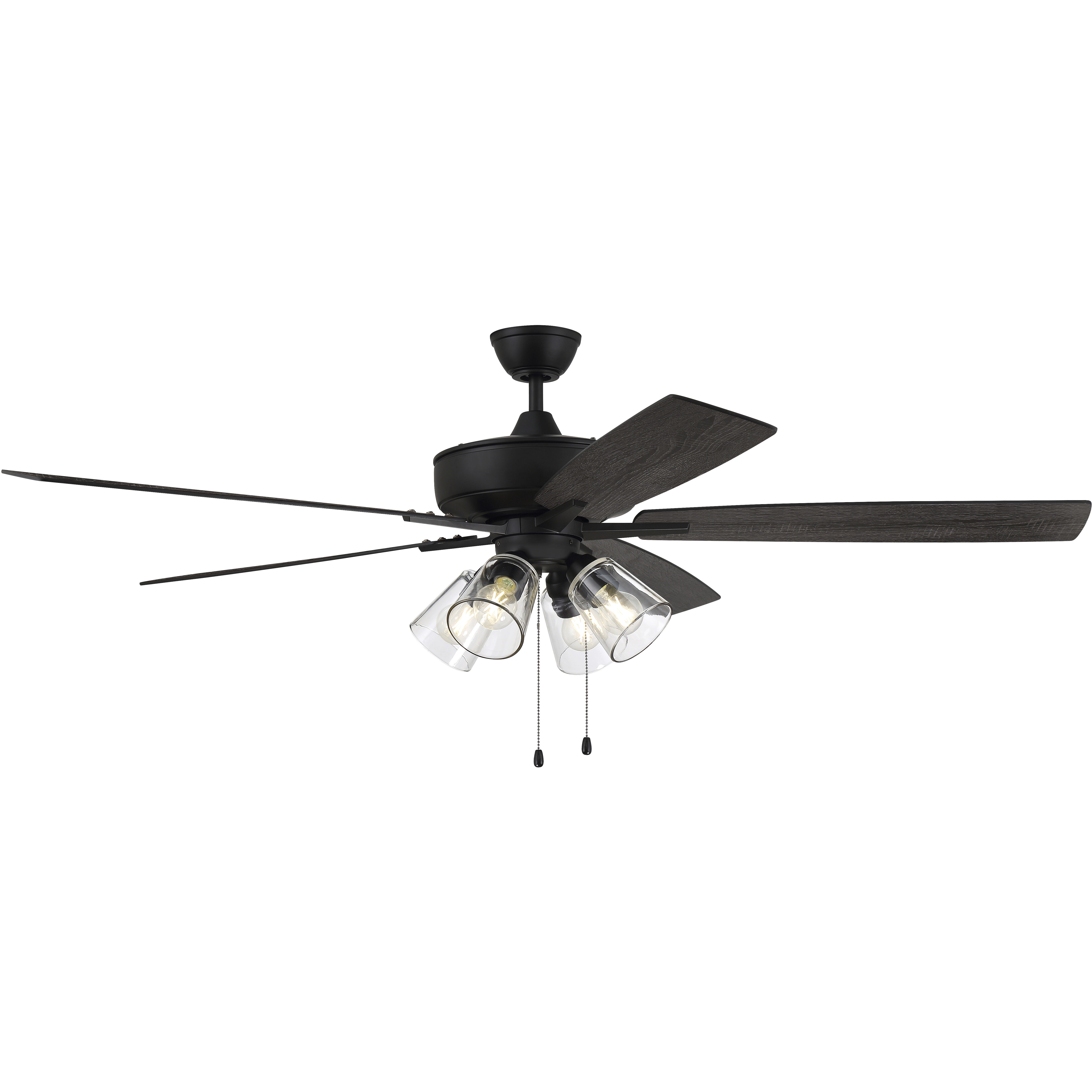 Super Pro 104 60 inch Flat Black with Flat Black/Greywood Blades Contractor Ceiling Fan