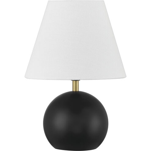 Olive 11.57 inch Flat Black/Satin Brass Table Lamp Portable Light