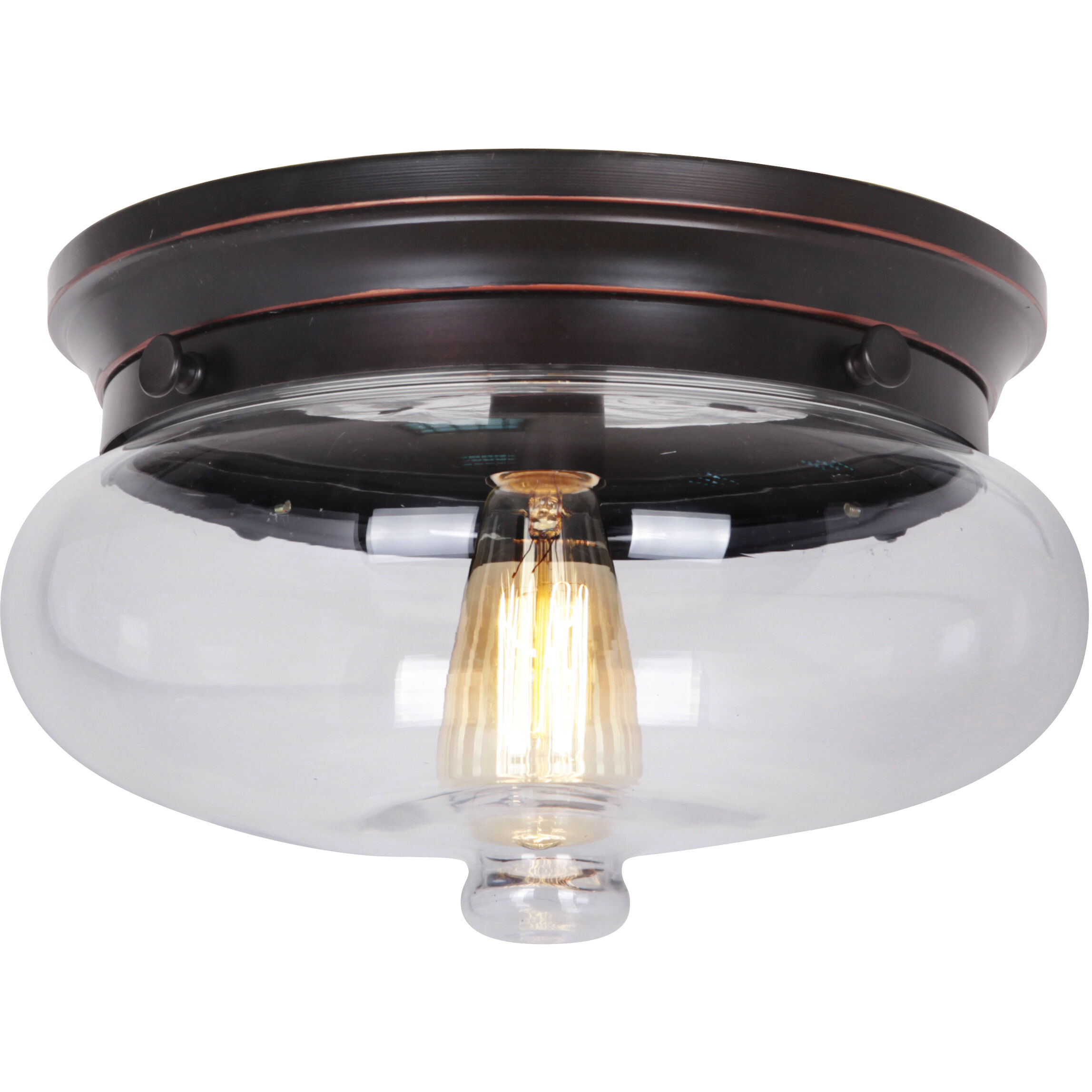 Yorktown 1 Light 13.25 inch Oiled Bronze Gilded Flushmount Ceiling Light