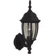 Bent Glass 1 Light 16 inch Textured Black Outdoor Wall Sconce, Small
