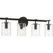 Hailie 4 Light 28 inch Flat Black Vanity Light Wall Light