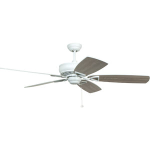 Supreme Air 56 inch White with Reversible Matte White and White Washed Blades Indoor/Outdoor Ceiling Fan