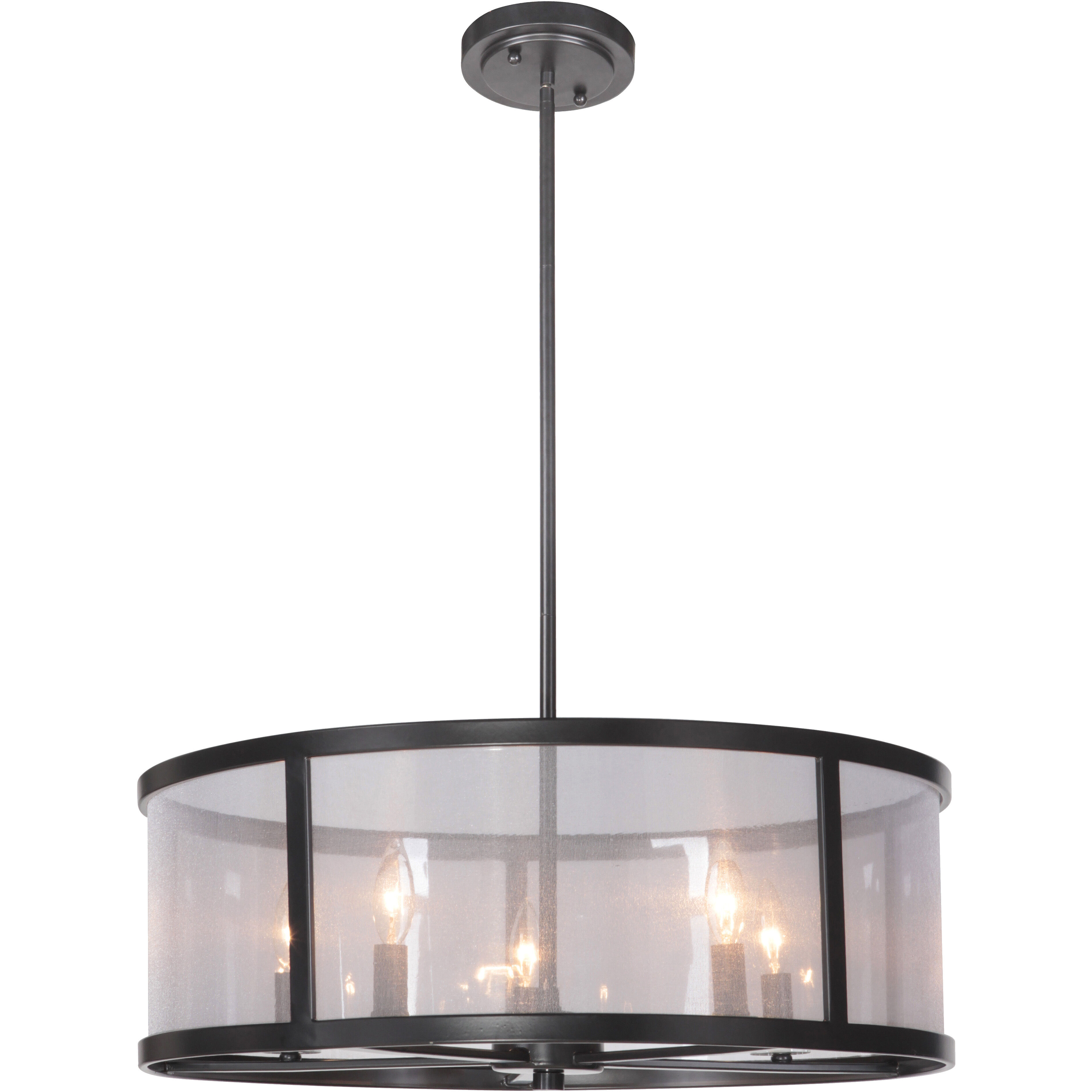Danbury 5 Light 25 inch Matte Black Pendant Ceiling Light