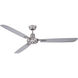 Velocity 58 inch Brushed Polished Nickel with Brushed Nickel Blades Ceiling Fan