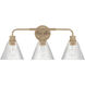 Pleated 3 Light 25 inch Premium Bronze Vanity Light Wall Light