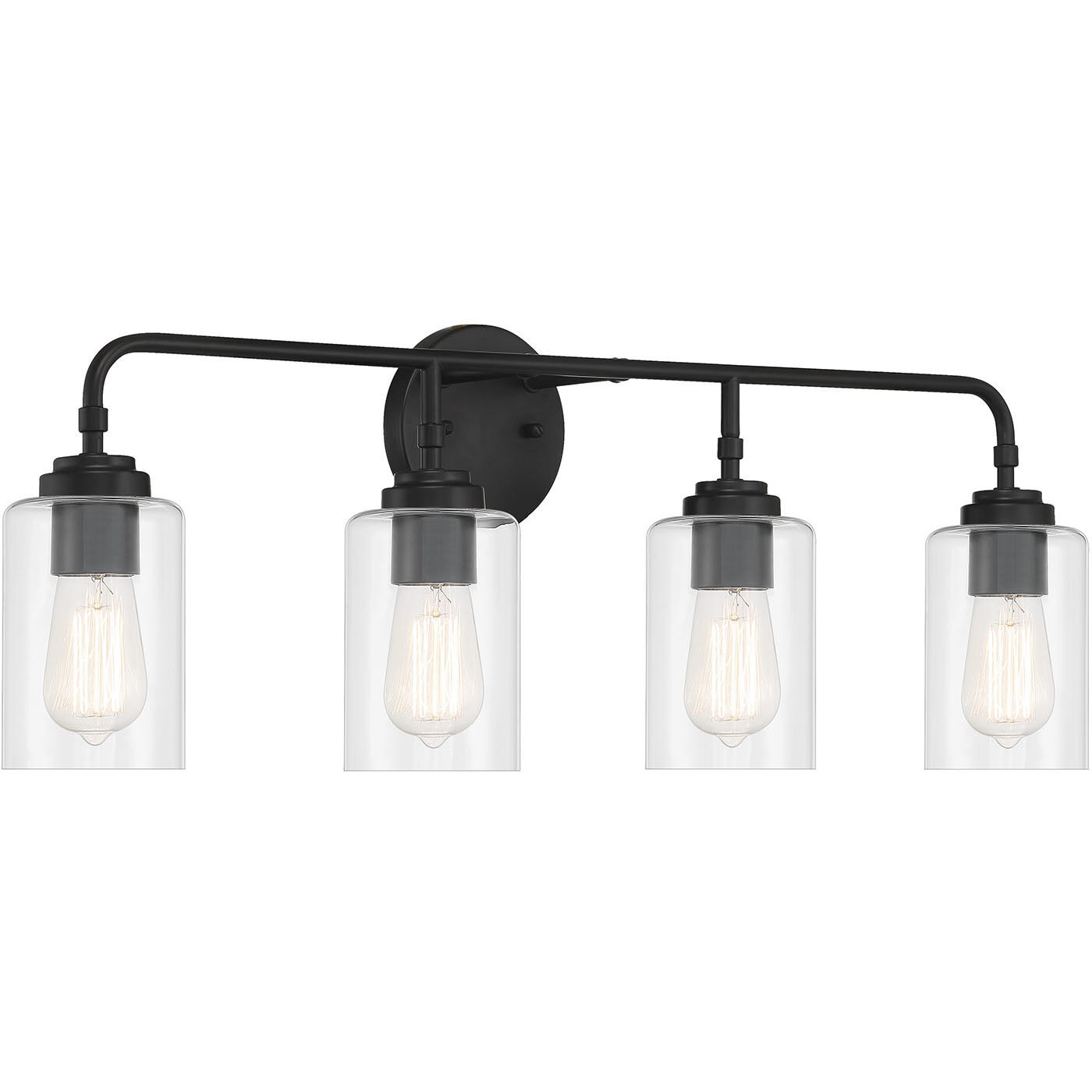 Stowe 4 Light 31 inch Flat Black Vanity Light Wall Light