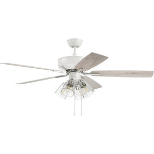 Pro Plus 4 52 inch White and Polished Nickel with White/Washed Oak Blades Contractor Fan