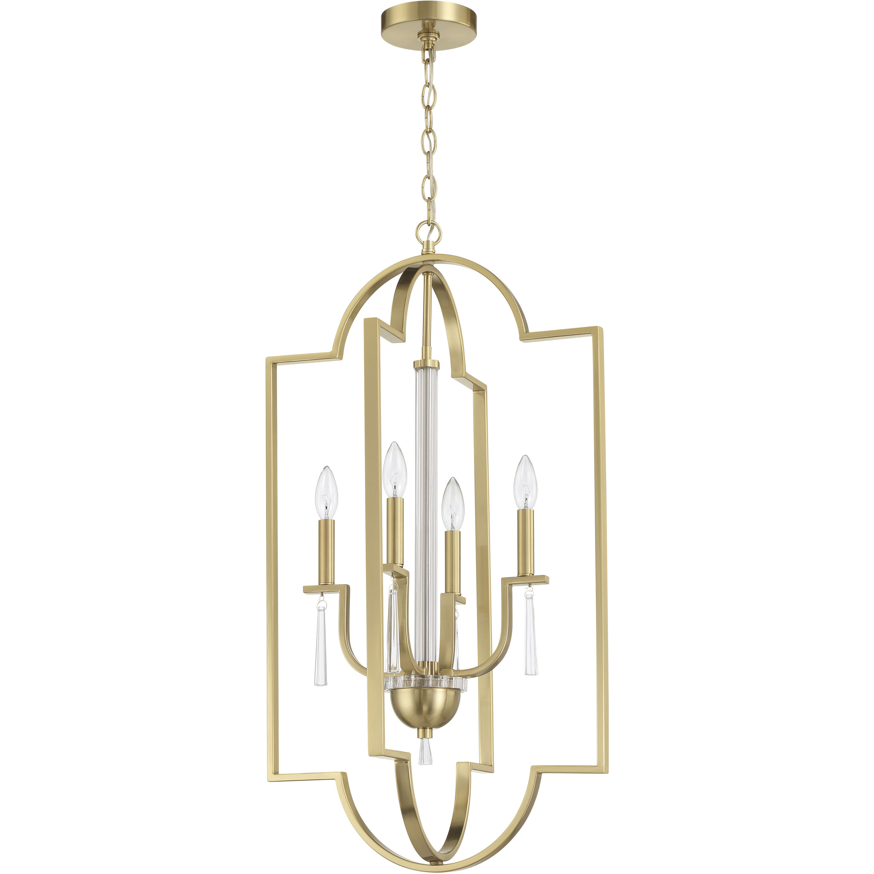 Fortuna 4 Light 19 inch Satin Brass Foyer Ceiling Light